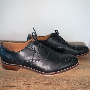 Johnston & Murphy Black Men's Conard Cap-Toe Oxford 11 W